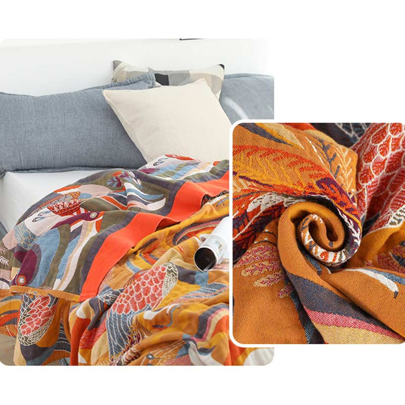 Toucan Bird Reversible Quilt | 100% Organic Cotton | Queen Size