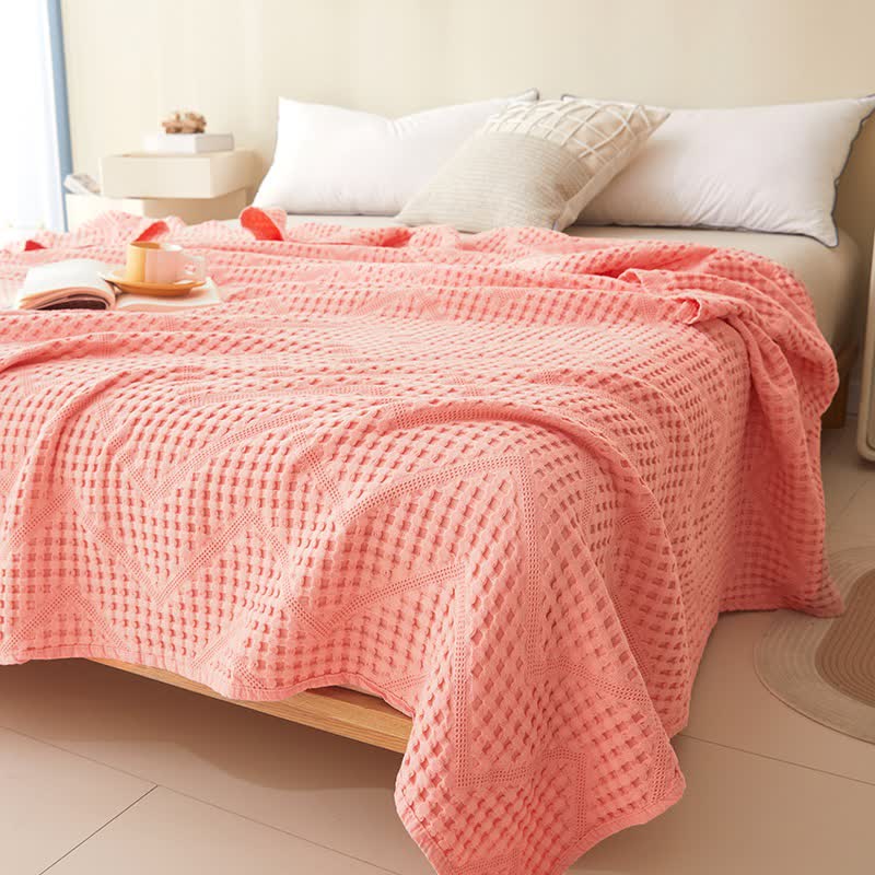 Organic Cotton Waffle Quilt | Eco-Friendly & Moisture Absorbent | Full/Queen Size