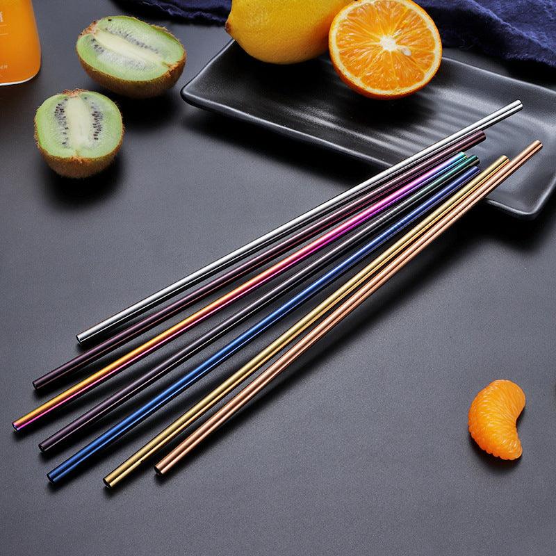 Metal Rainbow Straw Set | 7 Colorful Straws | 21.5 cm Length