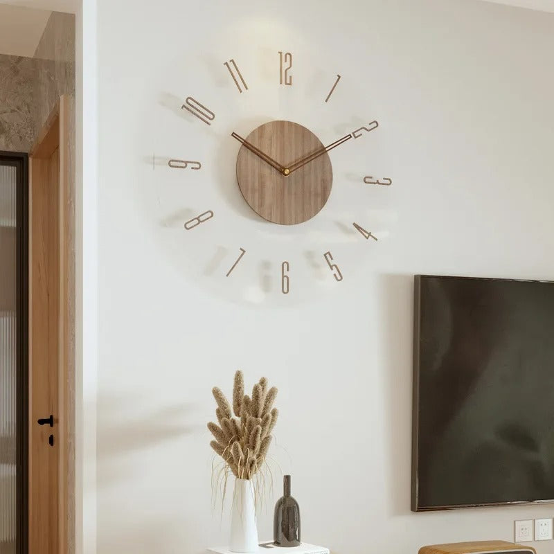 Nordic Wall Clock | Minimalist Wood | 40cm