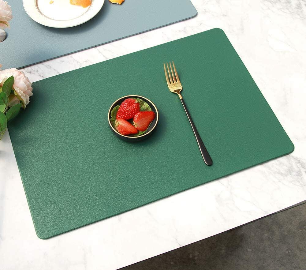 Faux Leather Placemats | Green | Set of 2