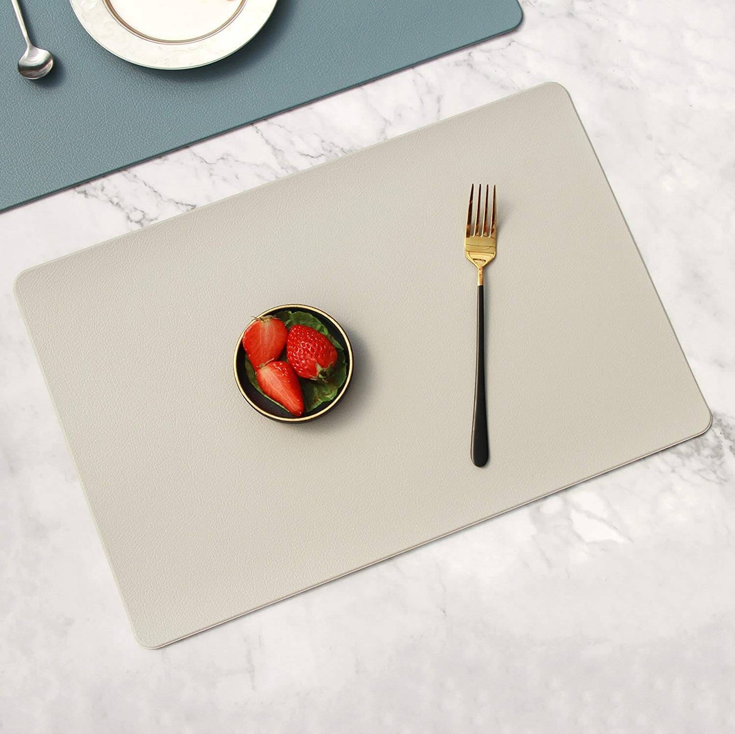 Faux Leather Placemats | Grey | Set of 4