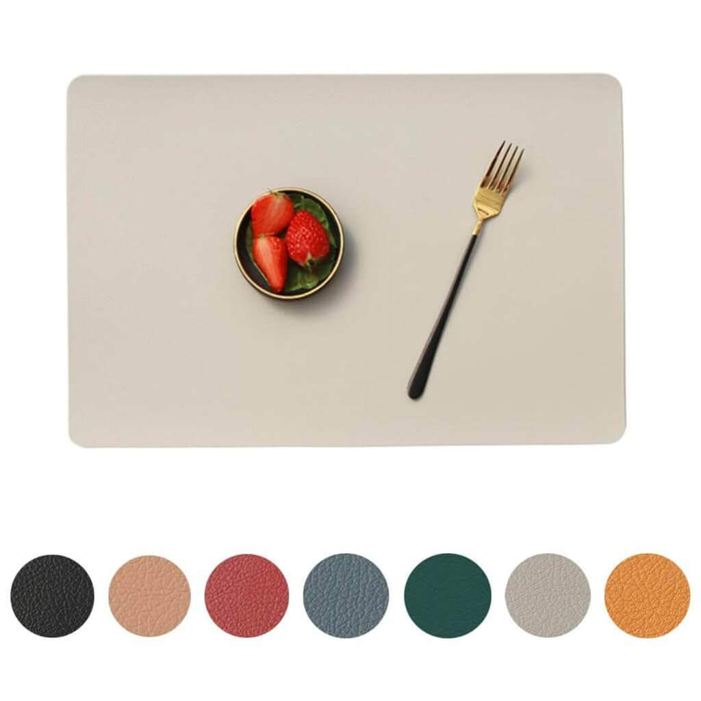 Faux Leather Placemats | Grey | Set of 4