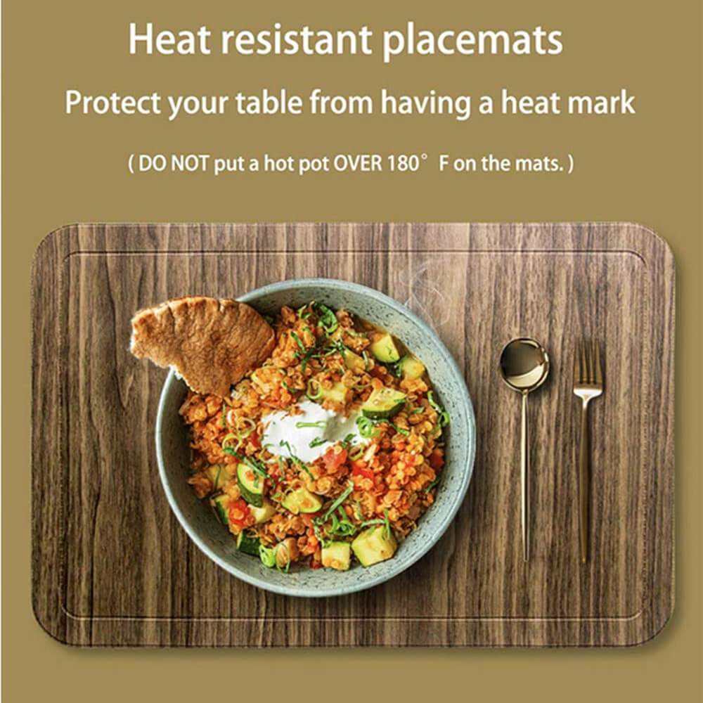 Table Mats | Leather | Washable & Non-Slip | Set of 4