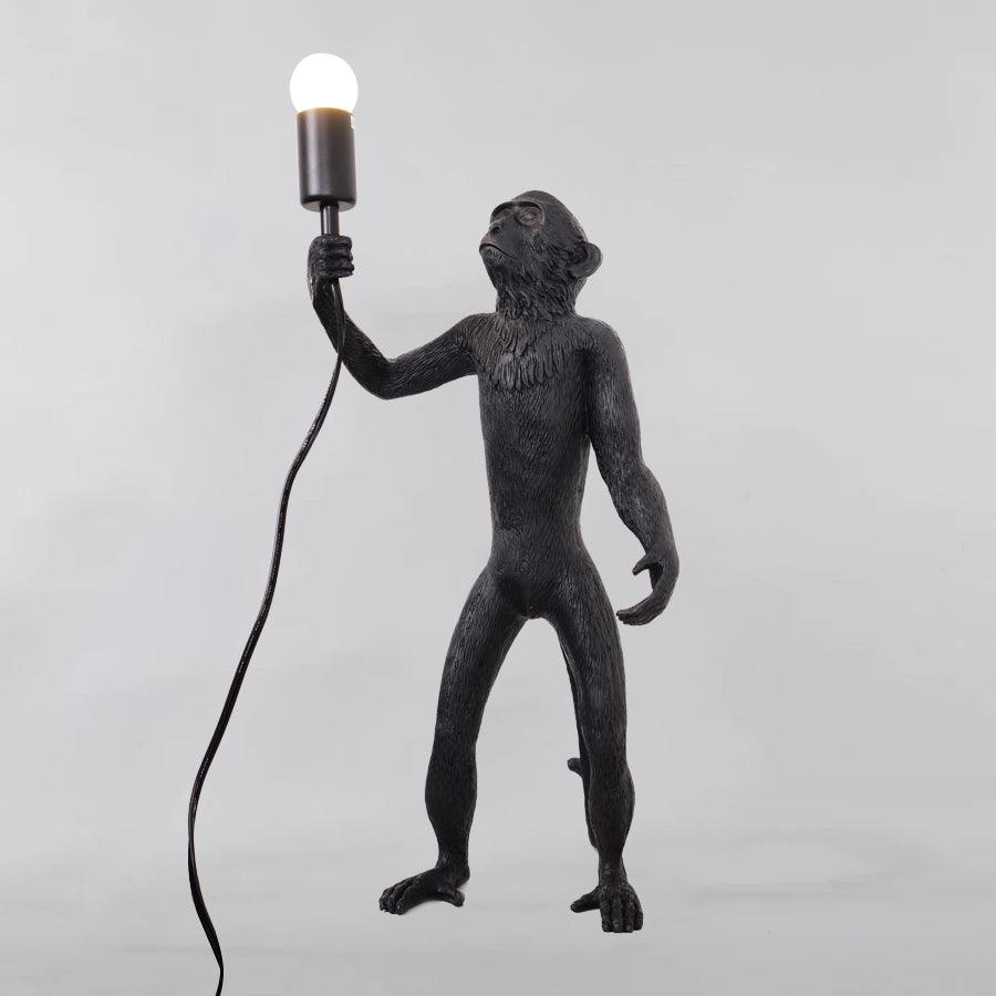 Monkey Table Lamp | Resin & Metal | Black or White