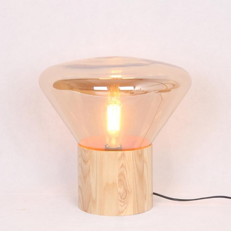 Bois Table Lamp | Wooden & Glass | Clear, Smoke Gray, Amber