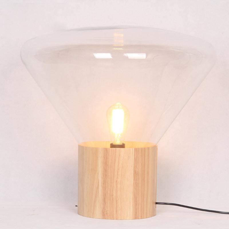 Bois Table Lamp | Wooden & Glass | Clear, Smoke Gray, Amber