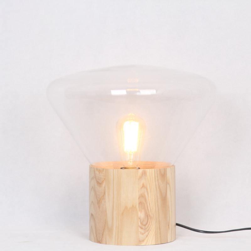 Bois Table Lamp | Wooden & Glass | Clear, Smoke Gray, Amber