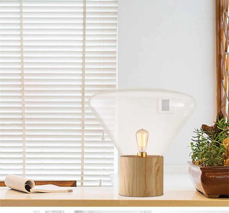 Bois Table Lamp | Wooden & Glass | Clear, Smoke Gray, Amber