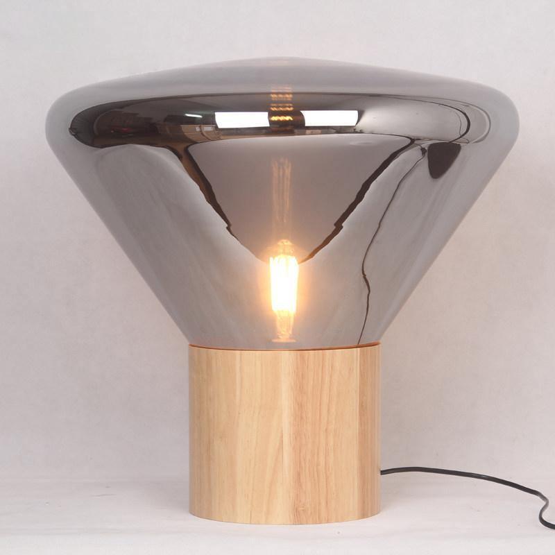Bois Table Lamp | Wooden & Glass | Clear, Smoke Gray, Amber