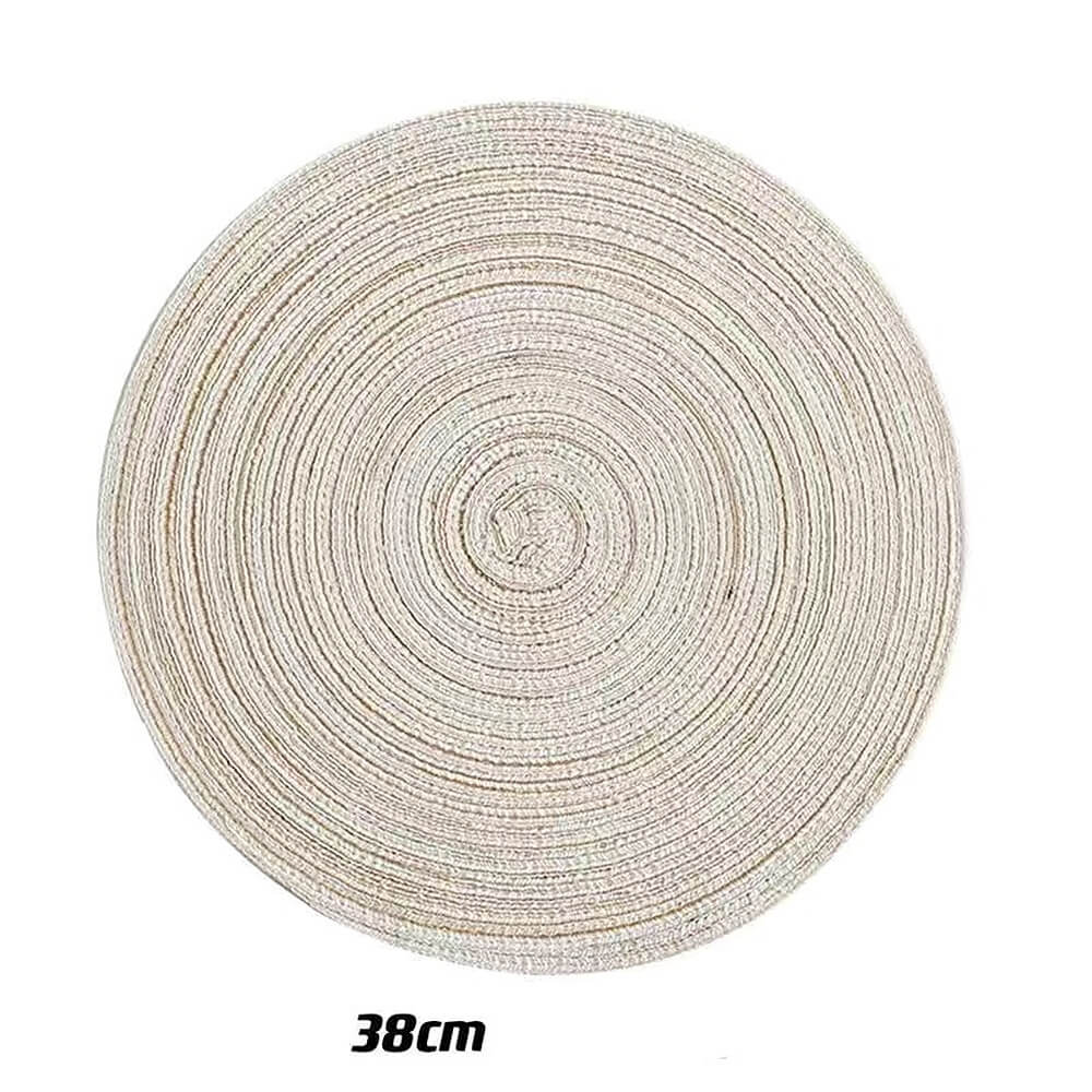 Round Ramie Place Mat Set | Eco-Friendly Cotton Blend | Set of 6