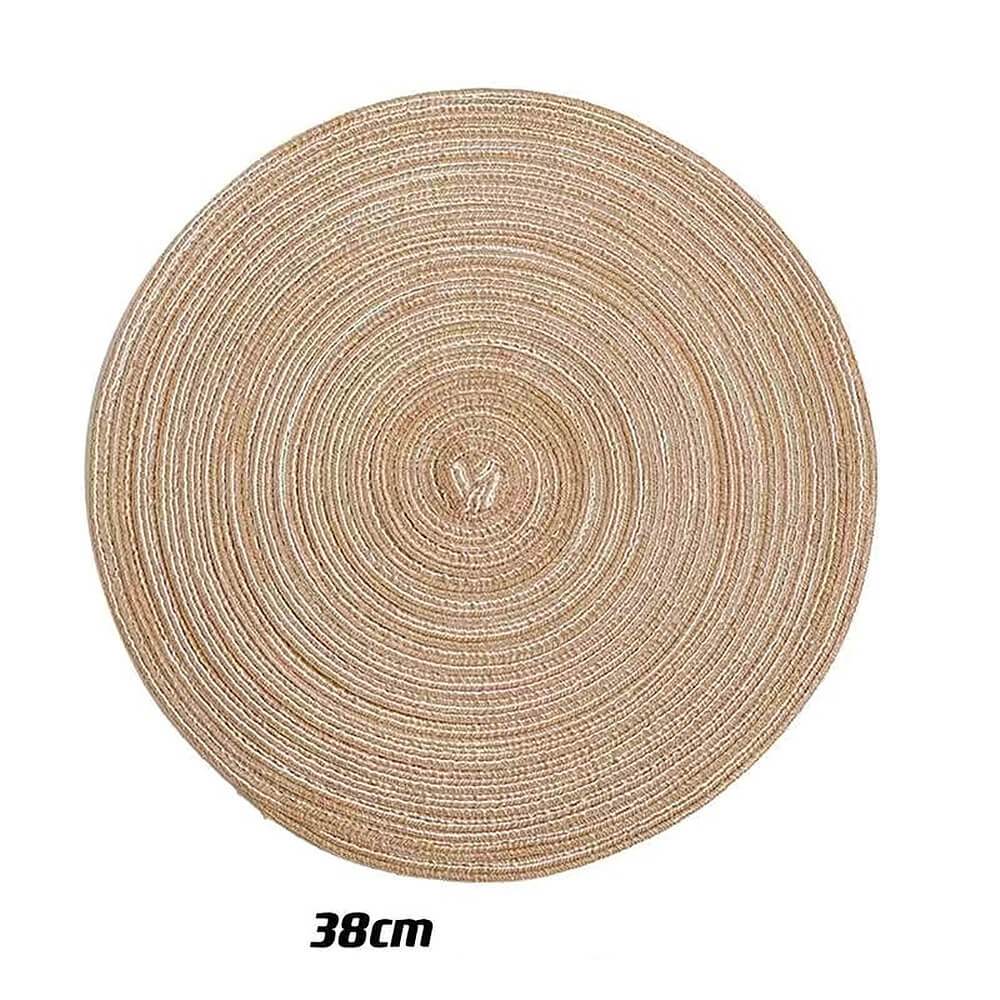 Round Ramie Place Mat Set | Eco-Friendly Cotton Blend | Set of 6
