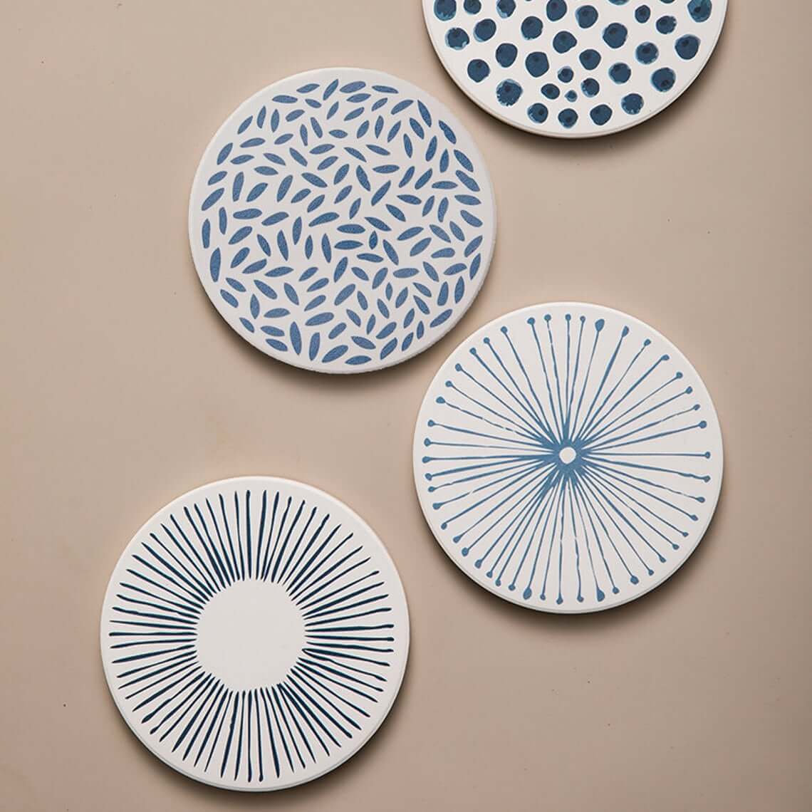 Ceramic Coasters Set | Non-Slip & Absorbent | Set of 6