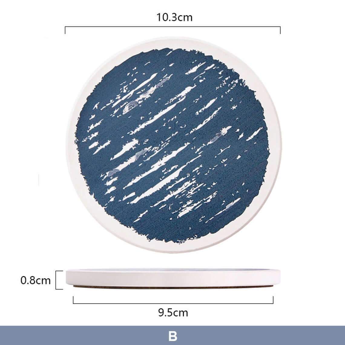 Ceramic Coasters Set | Non-Slip & Absorbent | Set of 6