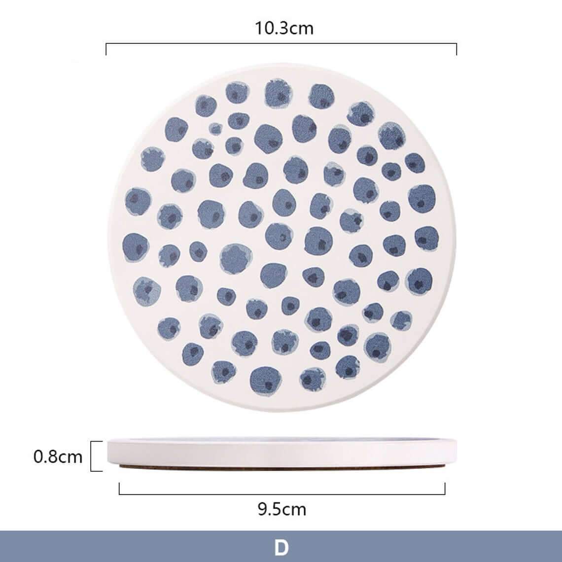 Ceramic Coasters Set | Non-Slip & Absorbent | Set of 6