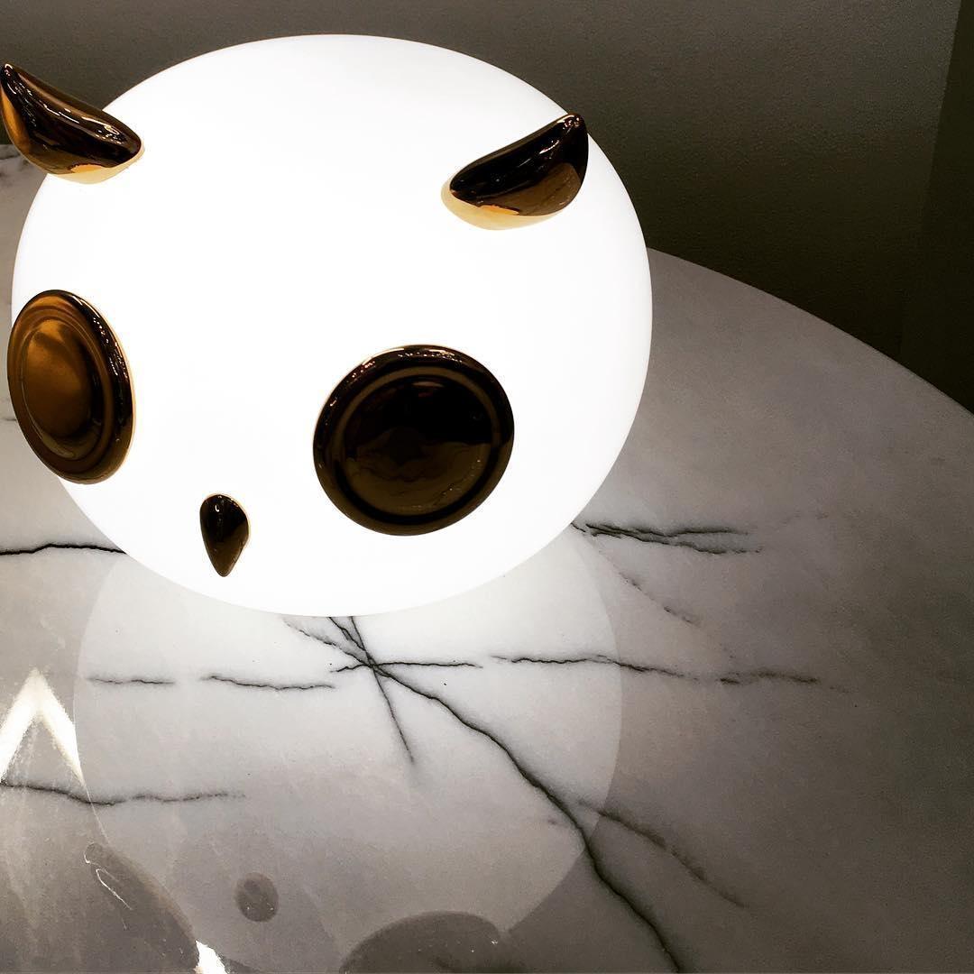 Animal Table Lamp | Frosted Glass & Gold Accents | Owl, Rabbit & Penguin Characters