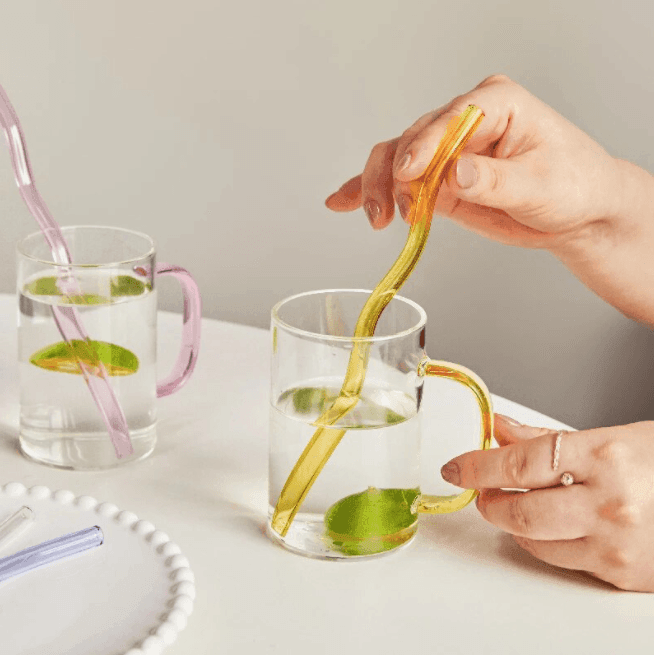 Glass Straws Set | Borosilicate Glass | Set of 4
