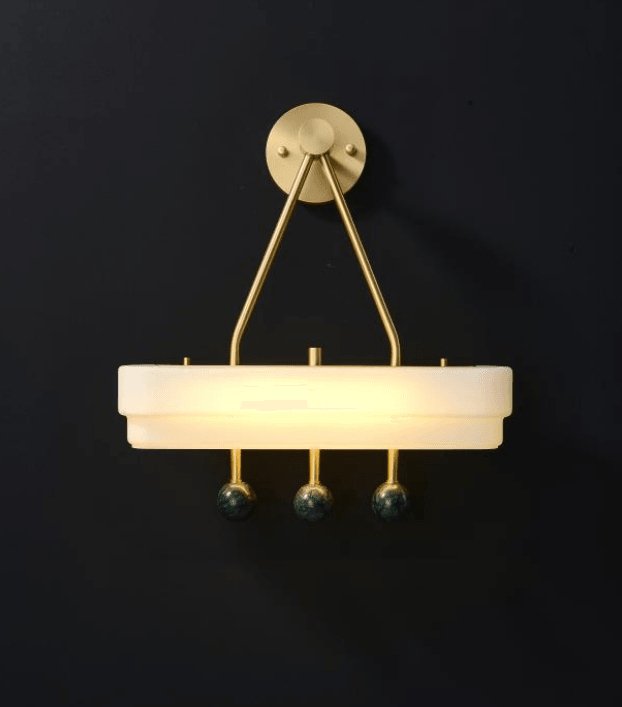 Spate Wall Light Set | Opal Acid-Etched Glass & Marble | 2-Pack