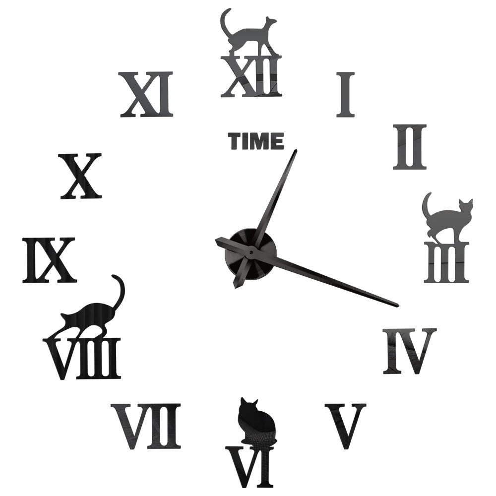 DecoHorloge – Grande Horloge Murale 3D | Acrylique Miroir | Jusqu'à 120cm