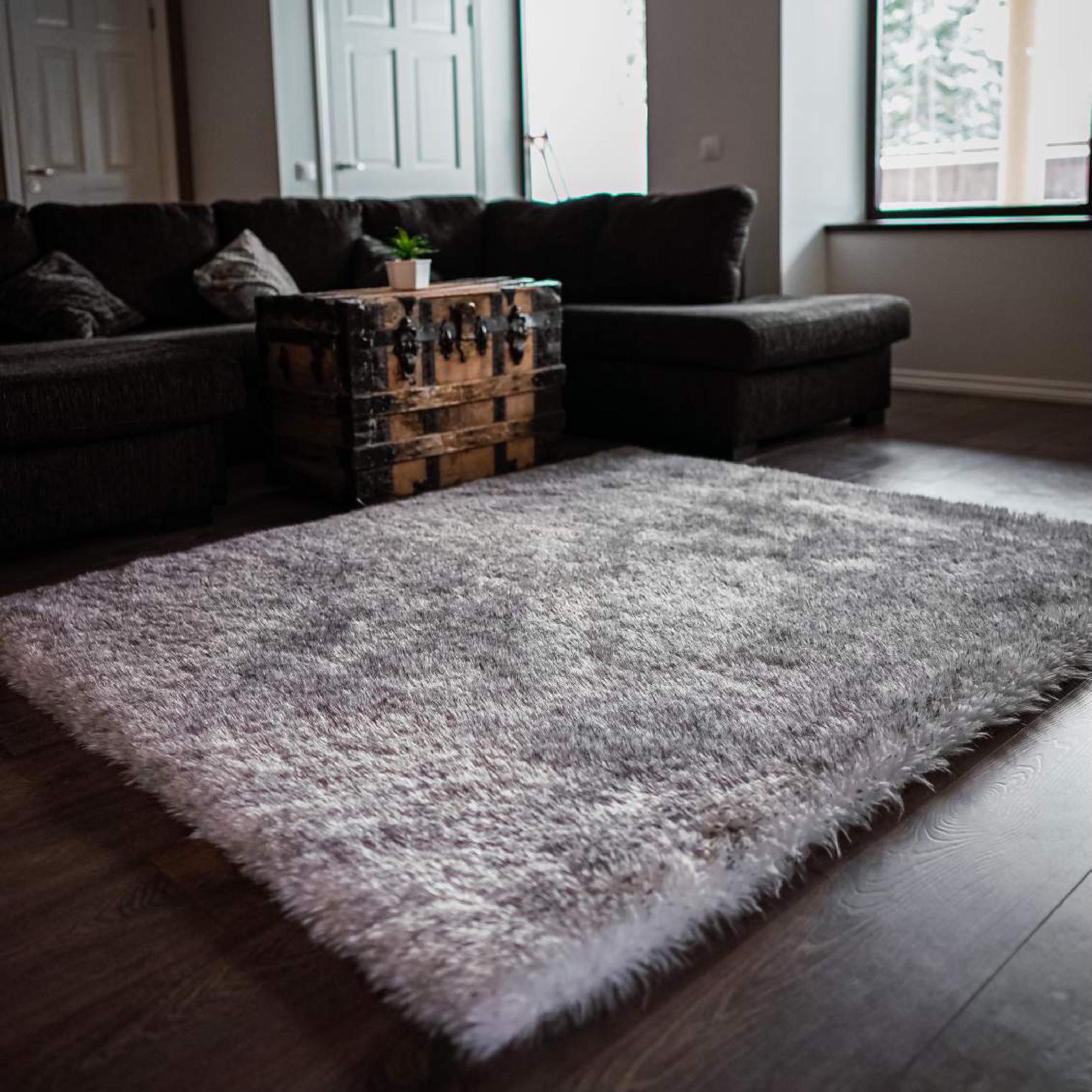 Extra Fluffy Rectangular Area Rug | Mellow Sheep Fur | 65-70 mm Pile Height
