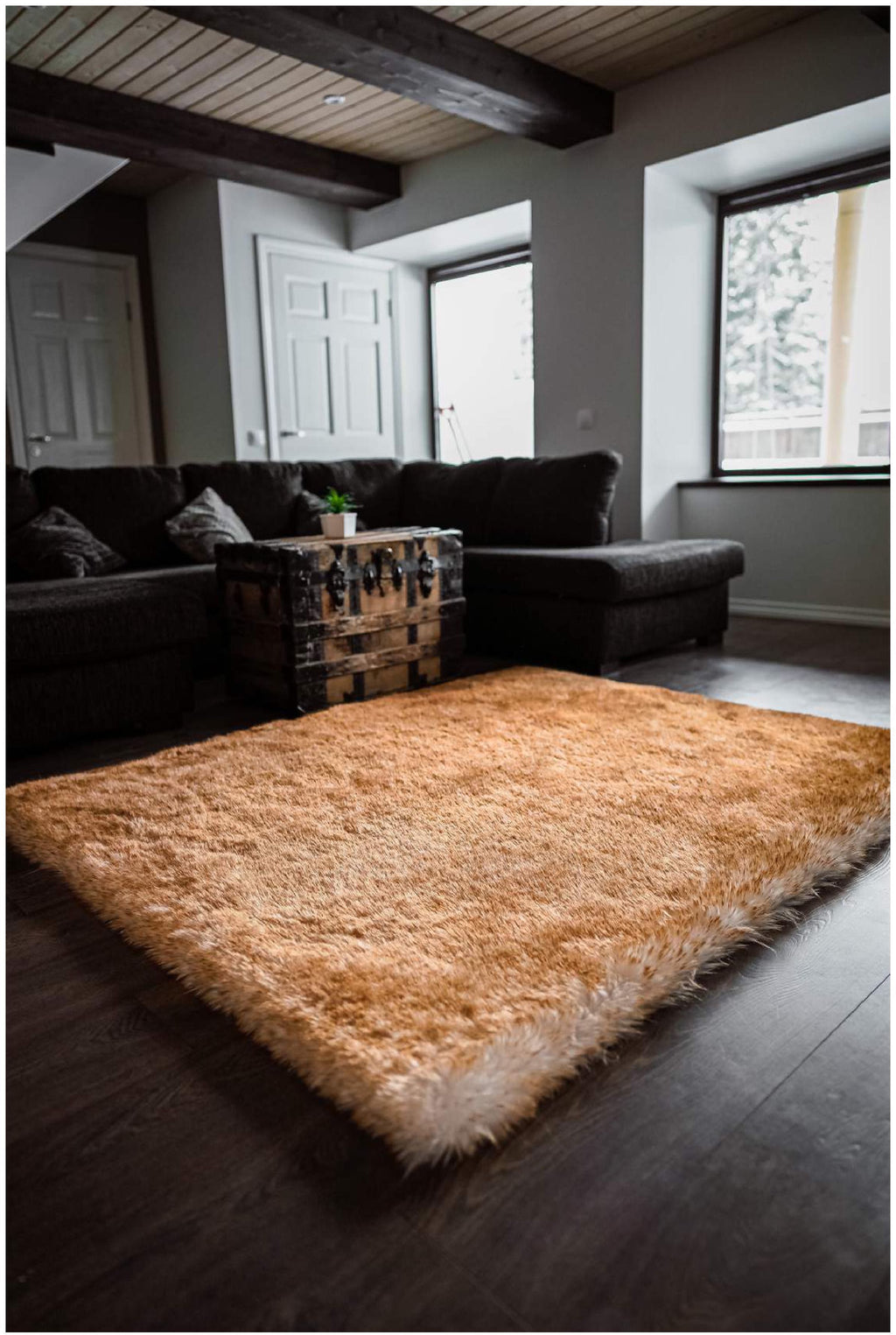 Extra Fluffy Rectangular Area Rug | Mellow Sheep Fur | 65-70 mm Pile Height