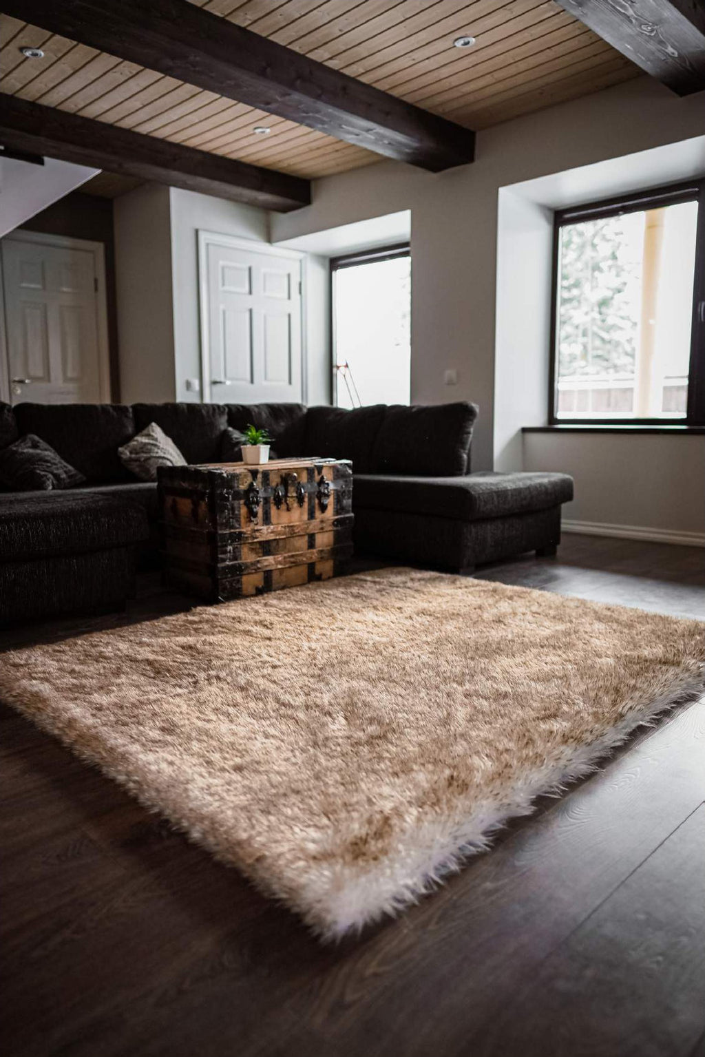 Extra Fluffy Rectangular Area Rug | Mellow Sheep Fur | 65-70 mm Pile Height