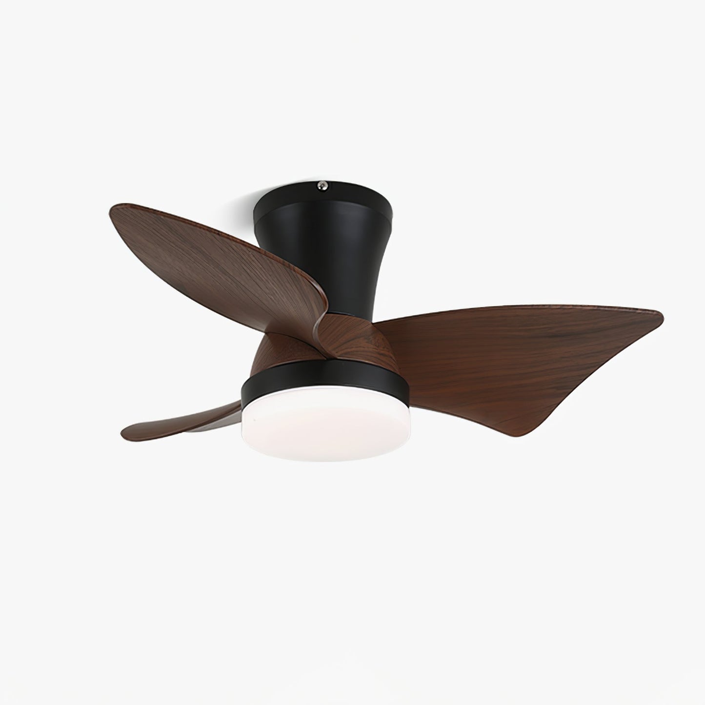 Zephyr Ceiling Fan Light | Walnut Blades & Matte Black Motor | 22", 24", 28" Options