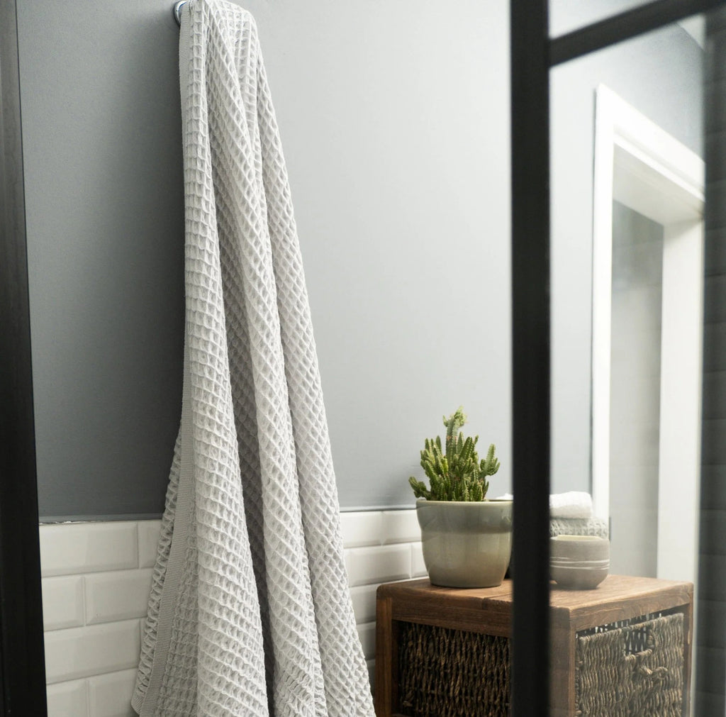 Duru Waffle Towel | Organic Turkish Cotton | Pearl Grey