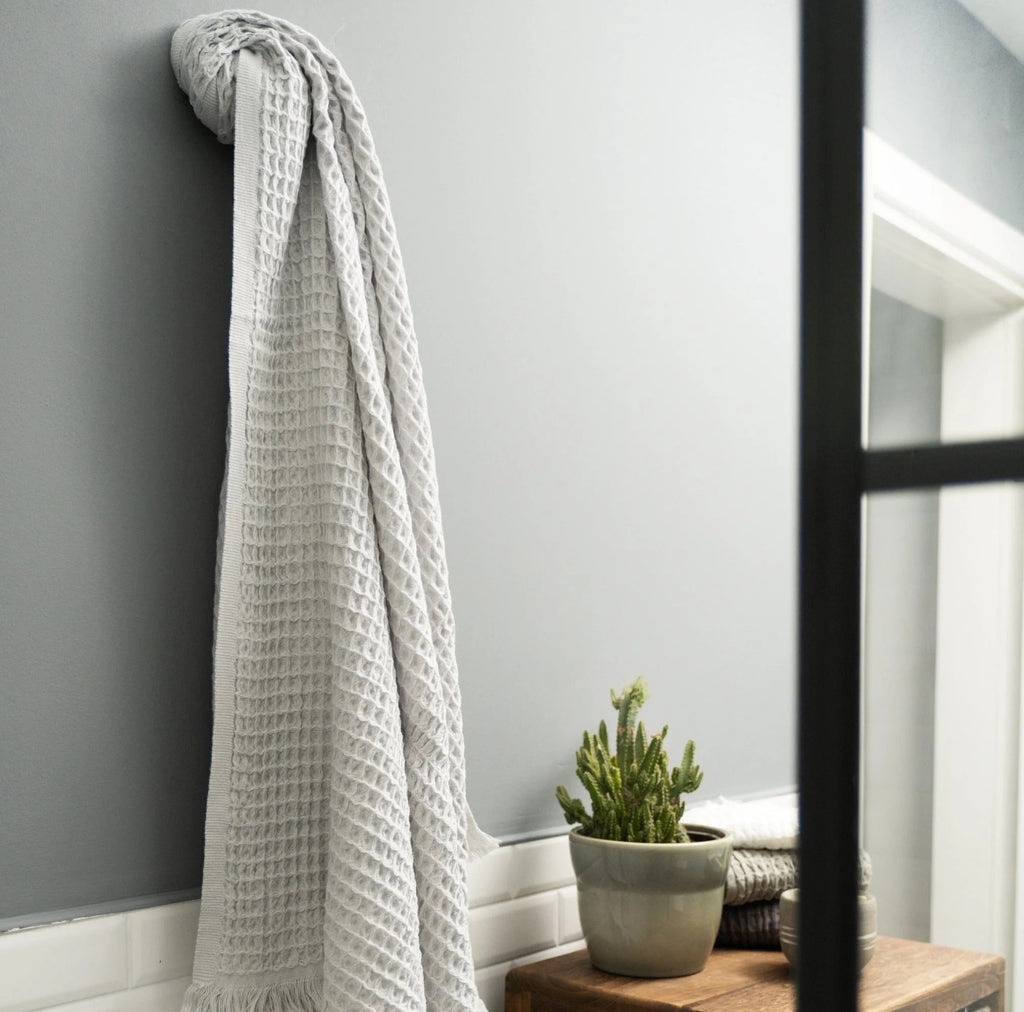 Duru Waffle Towel | Organic Turkish Cotton | Pearl Grey