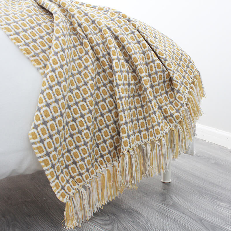Sofa Blanket | Breathable Acrylic Fiber | Elegant Tassels