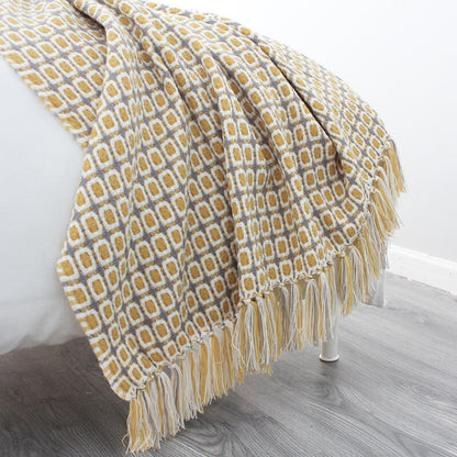 Sofa Blanket | Breathable Acrylic Fiber | Elegant Tassels