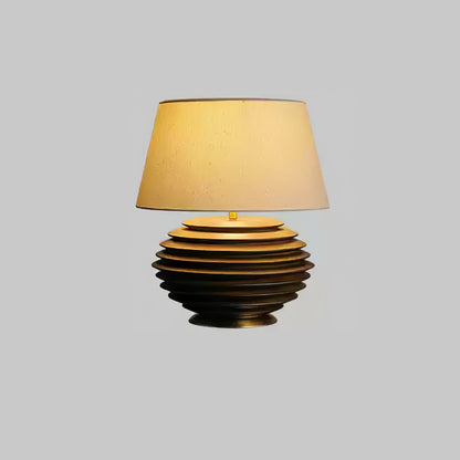 Cadence Table Lamp | Metal, Fabric, Wood | Grey Shade
