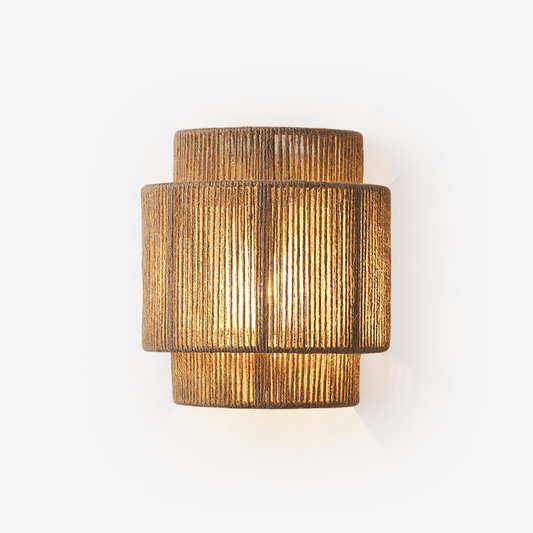 Rustic Weave Wall Lamp | Handwoven Hemp Rope | Natural Color