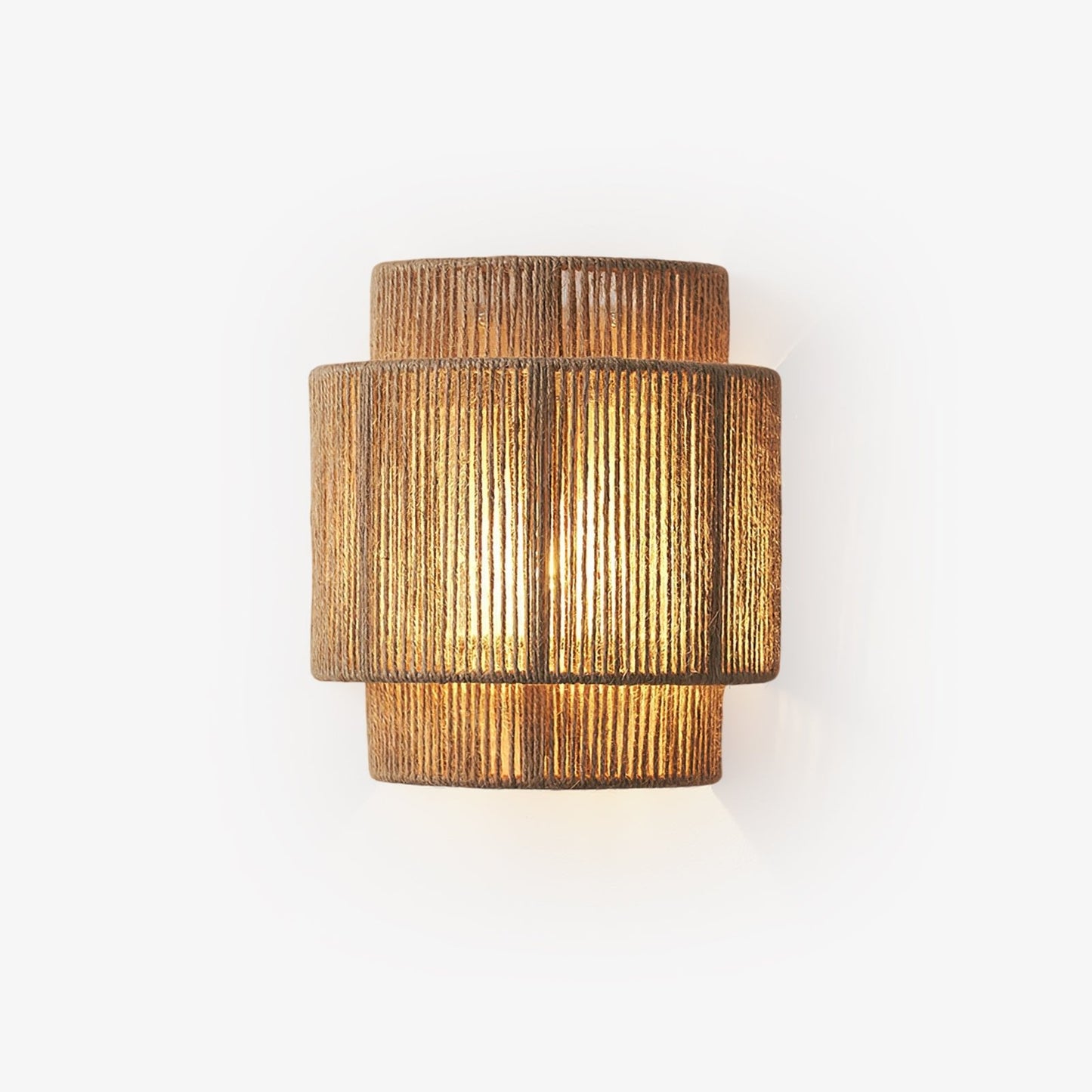 Rustic Weave Wall Lamp | Handwoven Hemp Rope | Natural Color