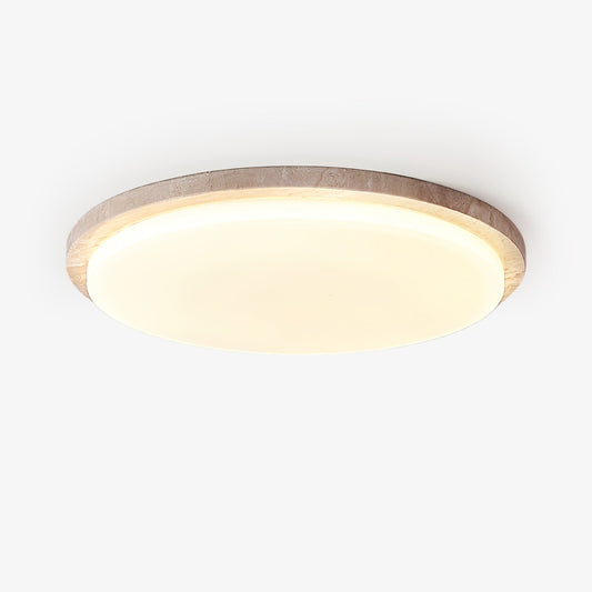 Terra Round Ceiling Light | Yellow Travertine & Acrylic | Multiple Sizes Available