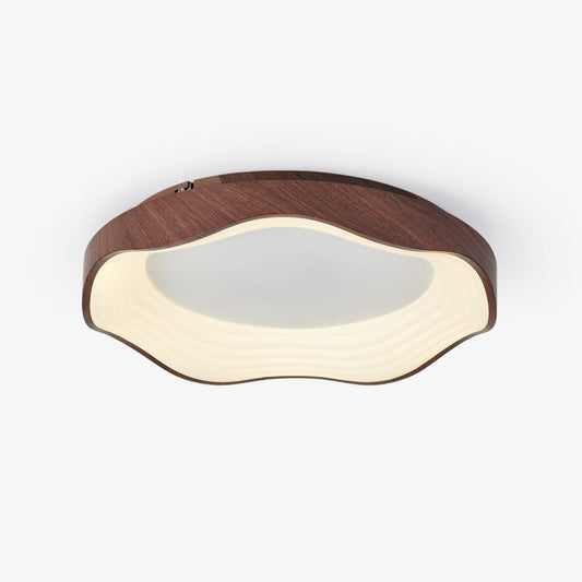 Mirage Wave Ceiling Light | Walnut Wood Grain | 50cm