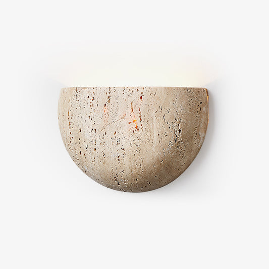Arc Bowl Wall Lamp | Travertine | Yellow