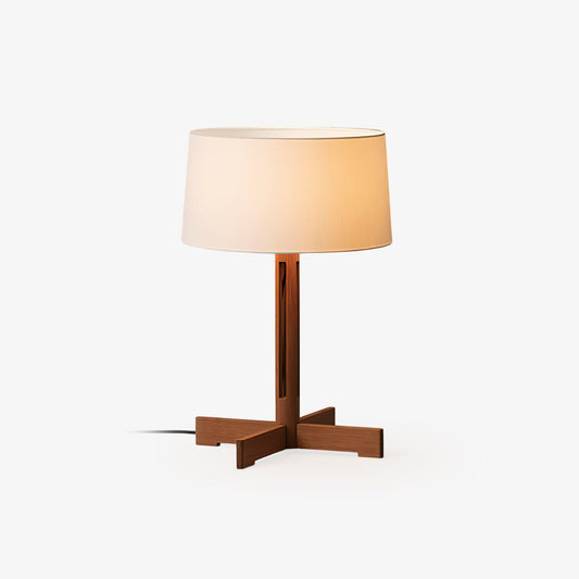 Compact Charm Table Lamp | Wood & Fabric | Walnut or Wood Color