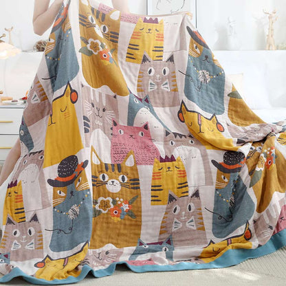 Cotton Quilt | Reversible Cute Cat Design | Full Size