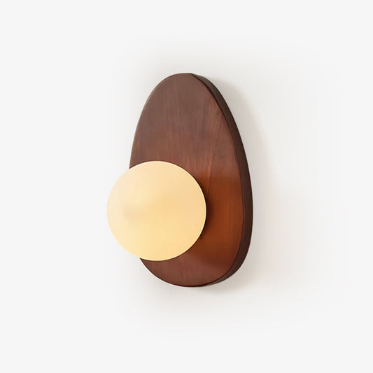 Wall Lamp | Walnut Wood & Glass | 18cm Diameter