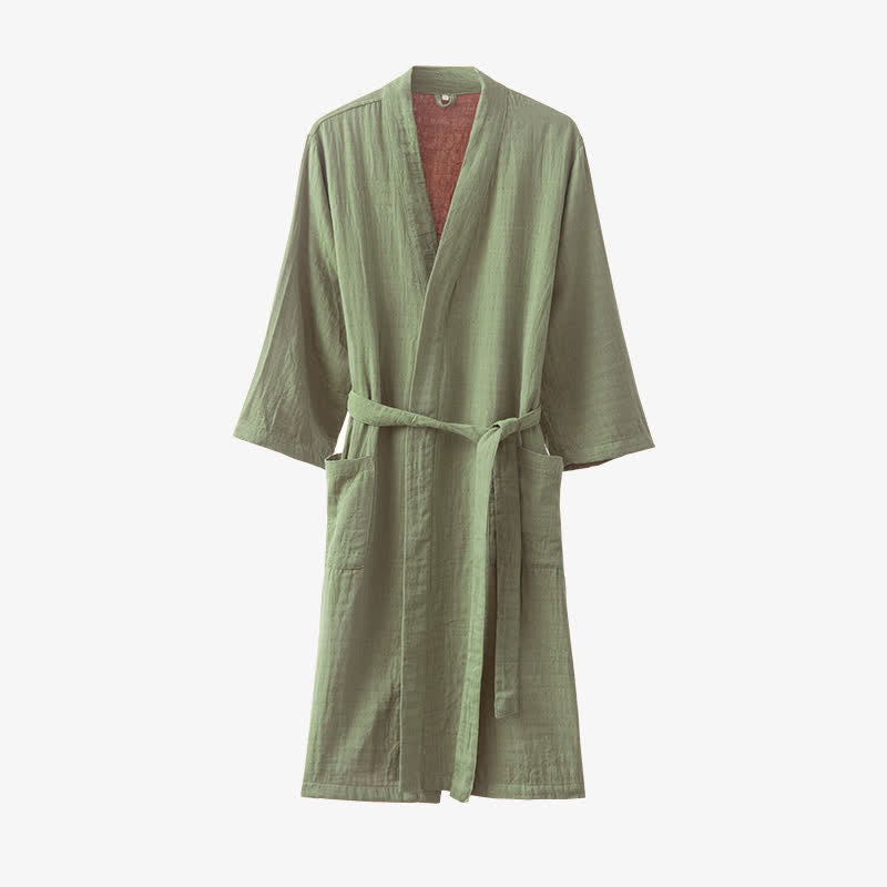 Cotton Gauze Bathrobe | Luxurious Softness | Solid Color