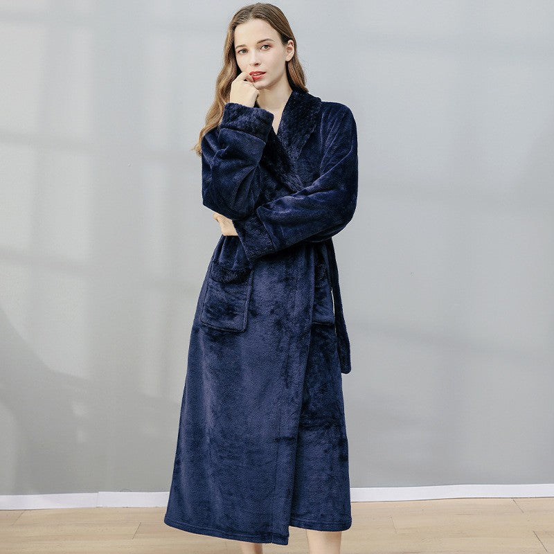 Flannel Bathrobe | Soft Polyester | Solid Color