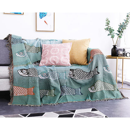 Koi Print Reversible Blanket | Soft Polyester | Multiple Sizes