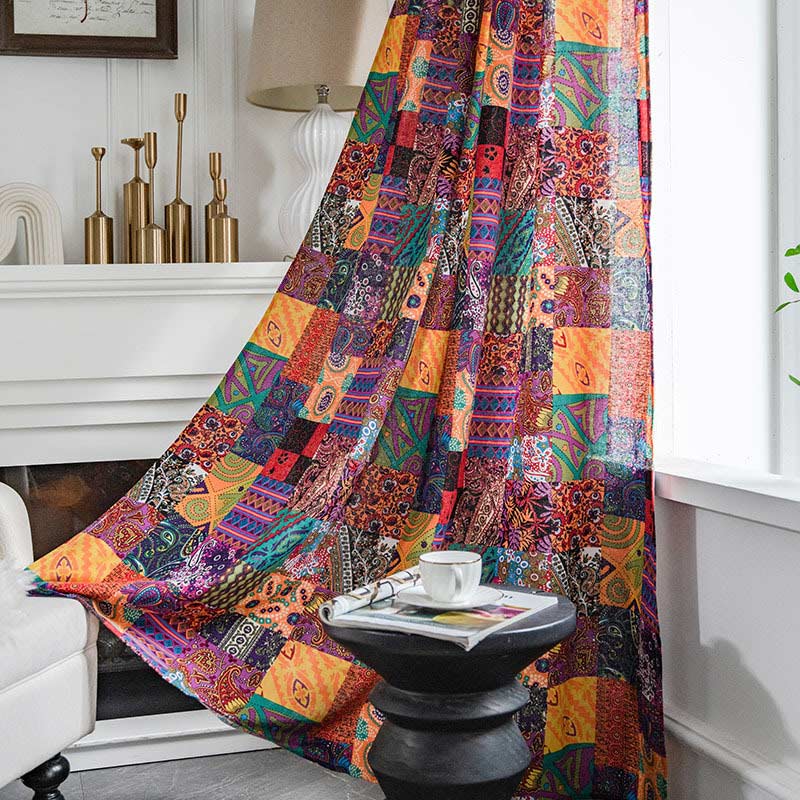 Boho Window Curtains | Cotton & Linen | Semi-Blackout