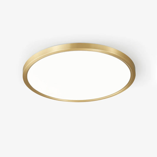 Aurea Disc Ceiling Light | Brass Frame | White Shade