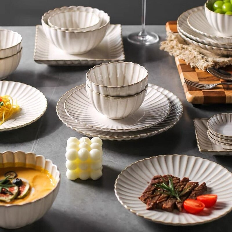Ceramic Dinnerware Set | Luxury Design | Service for 4, 6, or 8