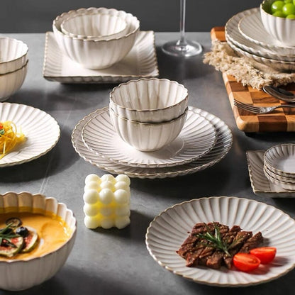 Ceramic Dinnerware Set | Luxury Design | Service for 4, 6, or 8