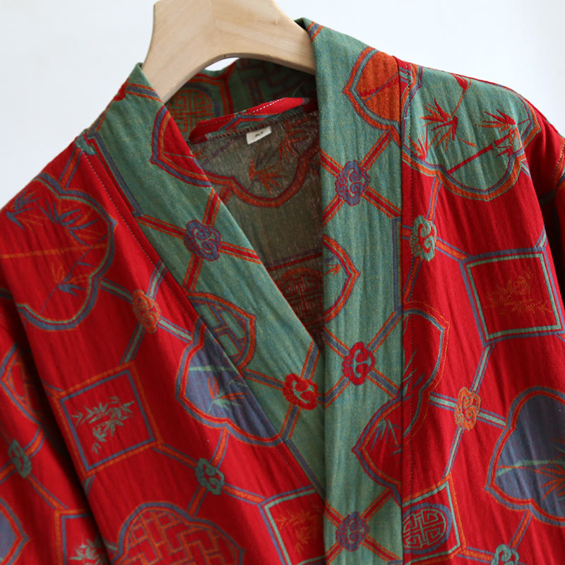 Cotton Bathrobe | Retro Design | Elegant Loose Fit