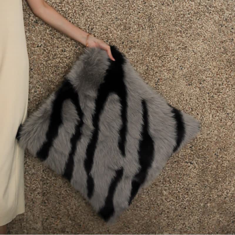 Zebra Print Blanket | Faux Fur Polyester | 39" x 63"