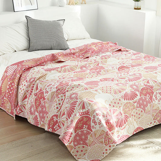 Rabbit Shell Pattern Quilt | 100% Organic Cotton | Reversible Design